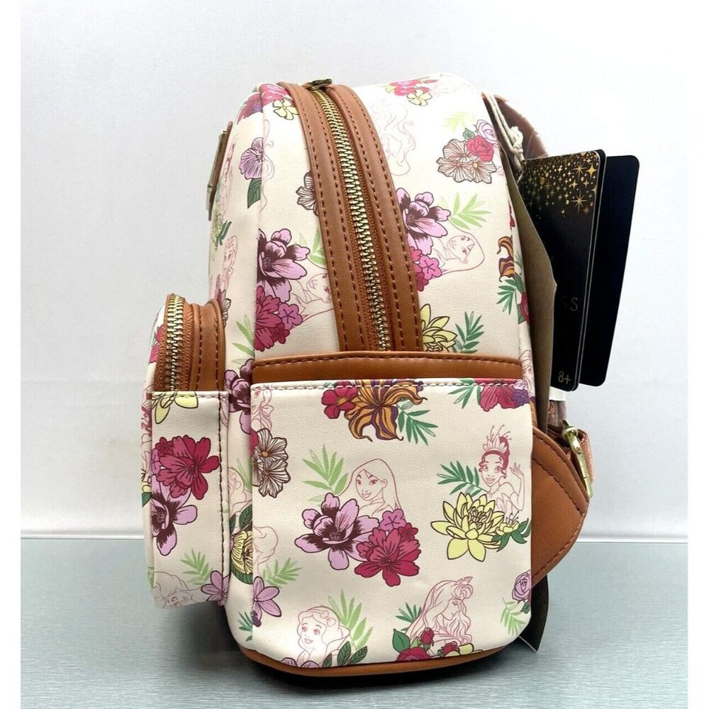 LOUNGEFLY DISNEY PRINCESS FLOWERS MINI BACKPACK - Picture 6 of 15